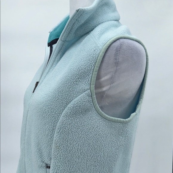 Patagonia Light Blue Fleece Vest Womens Medium Zip Pockets - Picture 7 of 11